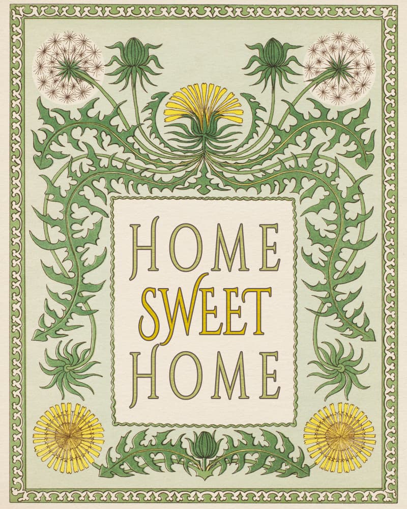 Vintage Home Sweet Home by Wild Violets — canvas wall art