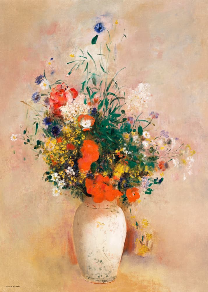 Vase of Flowers by Odilon Redon — canvas wall art