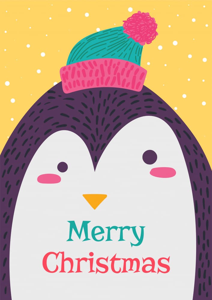 Cute Christmas Penguin by Marika Barsrsind — canvas wall art