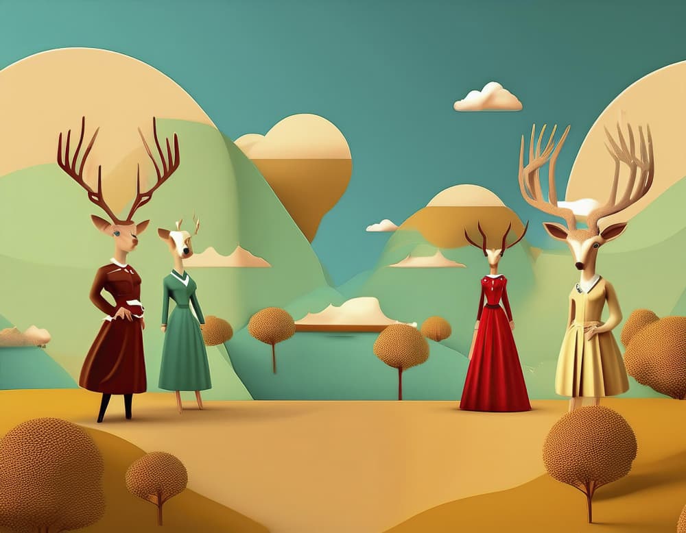 Elegant Deer Women by engin akyurt — canvas wall art