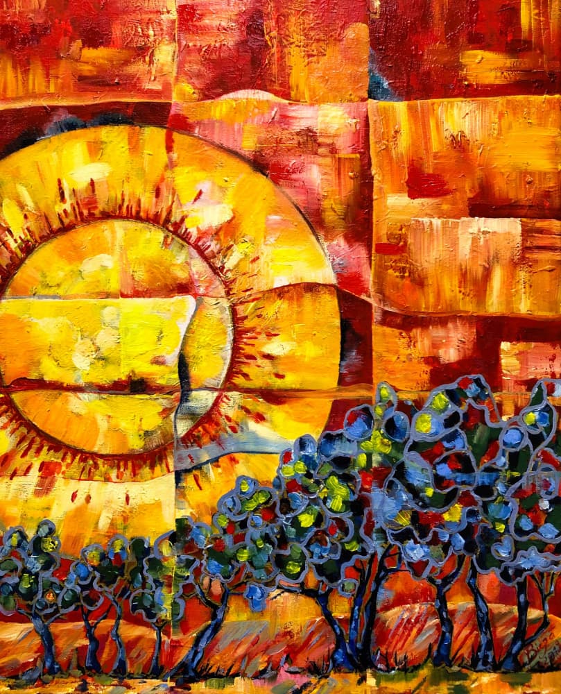 Vibrant Sunset Trees by Anda Bieza — canvas wall art