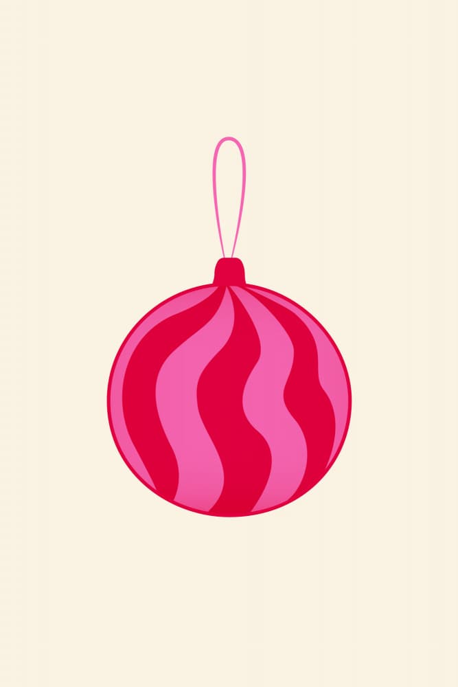Wavy Pink Christmas Bauble by Karen Menzenbach — canvas wall art
