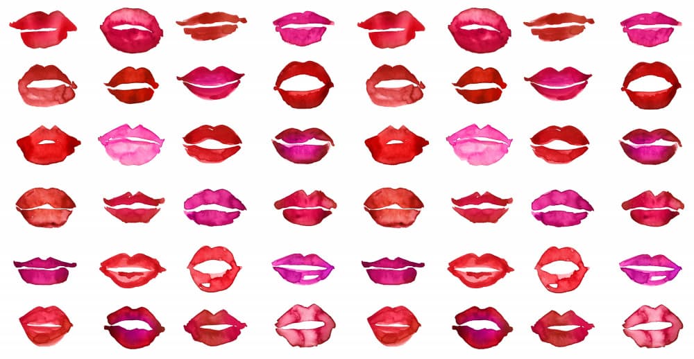 Watercolor Lips Collection by Rosana Laiz Blursbyai — canvas wall art