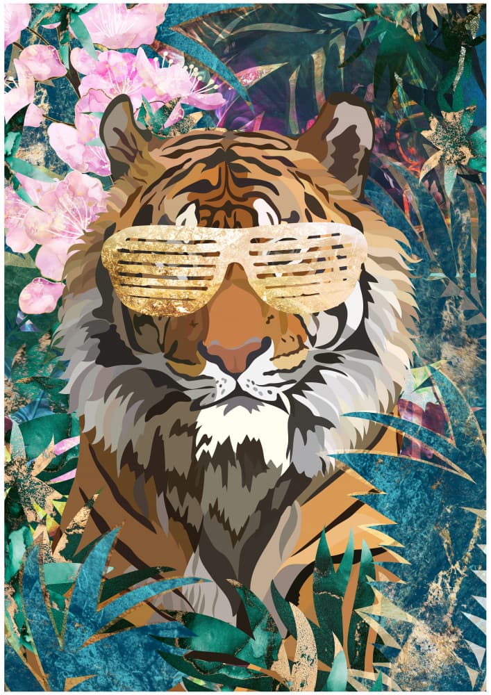 Tropical Tiger Shades by Sarah Manovski — canvas wall art