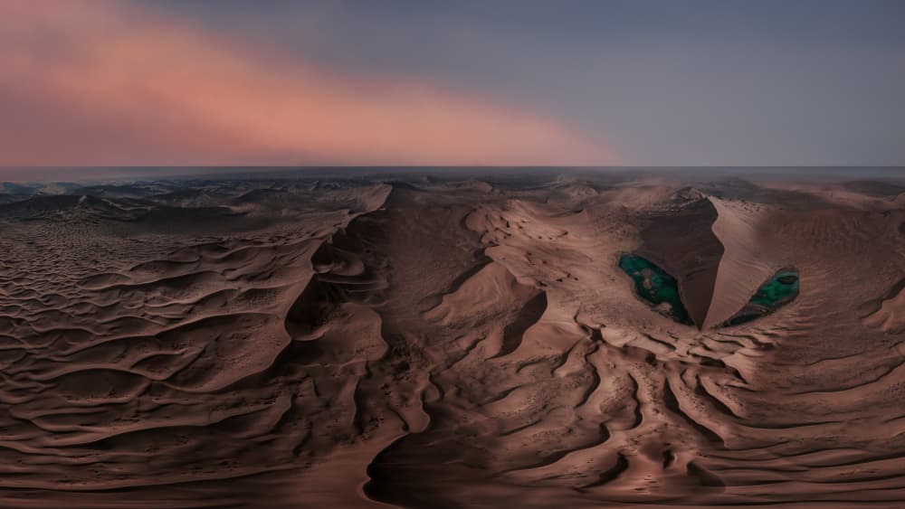 Sunset Desert Oasis by YANGYING — canvas wall art