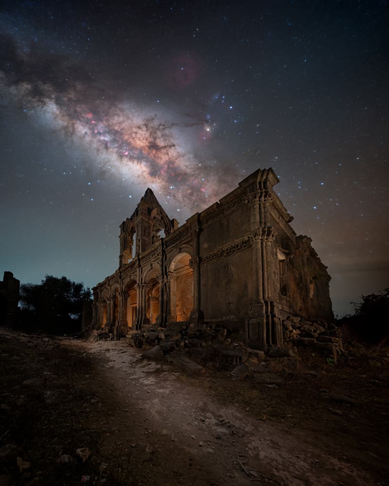 Ancient Ruins Night Sky by Vikas Chander — canvas wall art