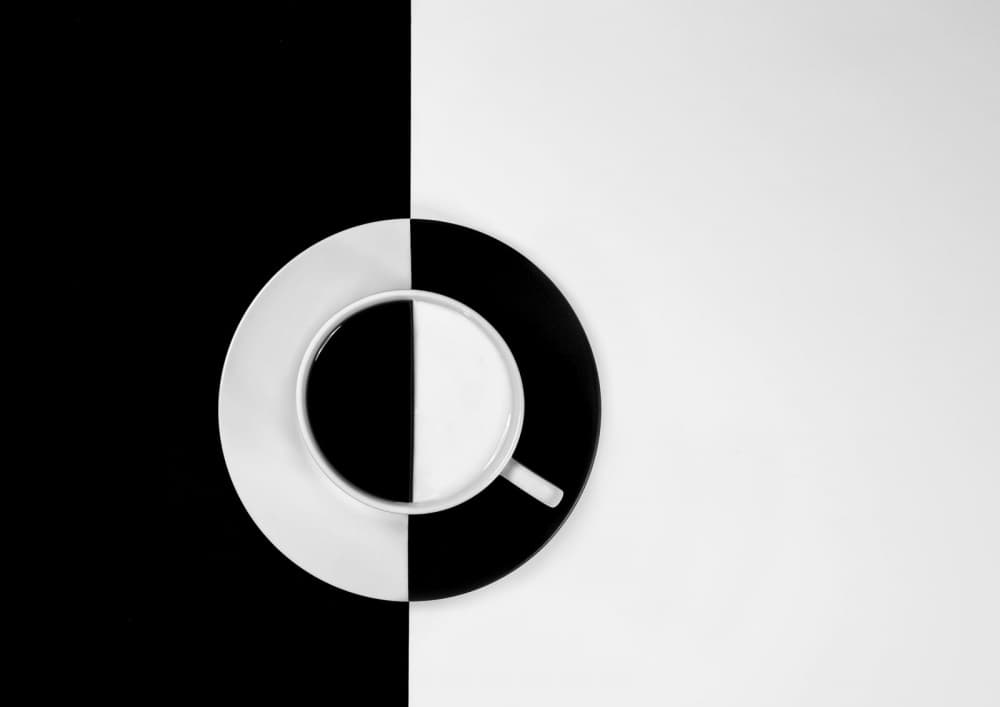 Black White Coffee Duality by Jozef Kiss — canvas wall art