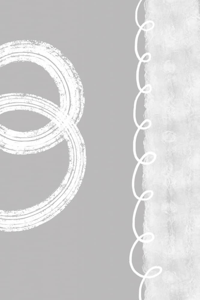 Abstract White Circles Gray by Melanie Viola — canvas wall art