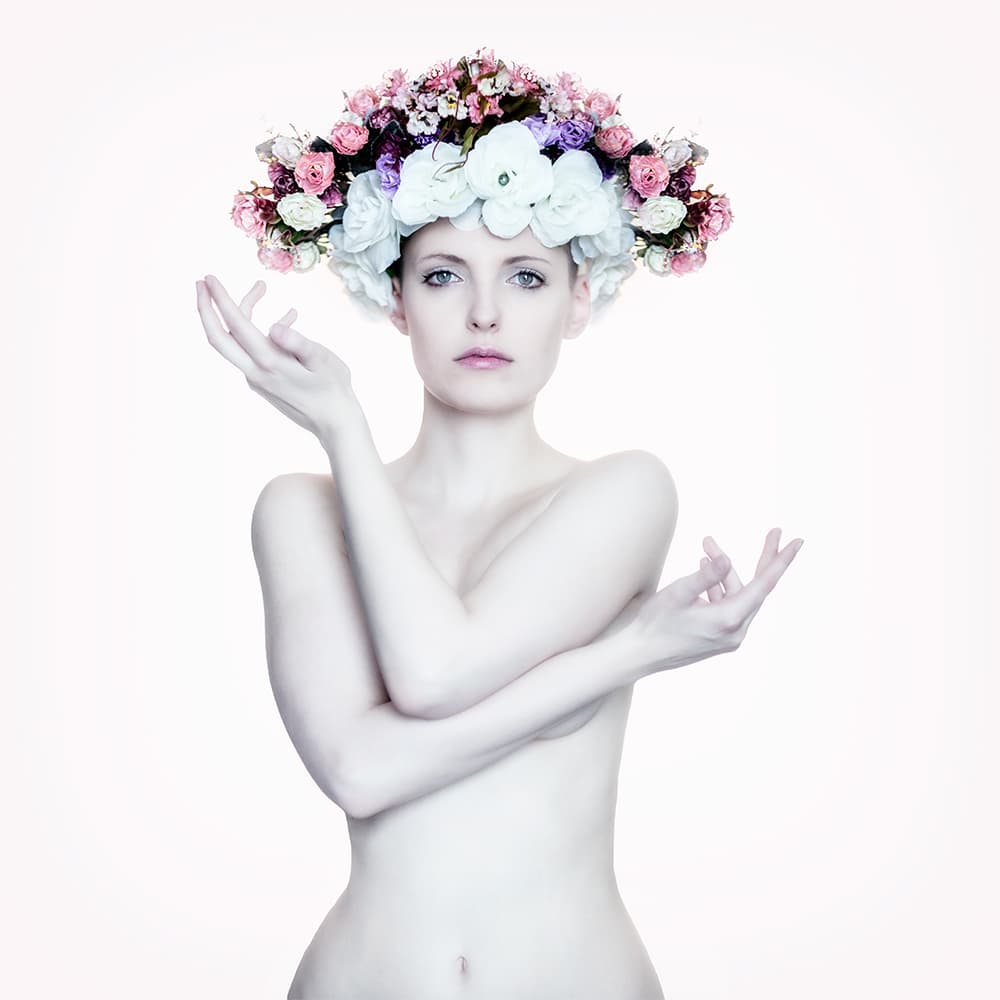 Serene Floral Woman by Mike Darzi — canvas wall art