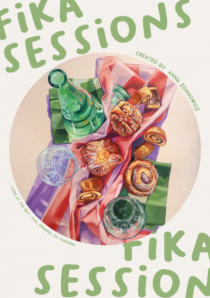 Fika Pastries And Coffee by Anna Zdanowicz — canvas wall art