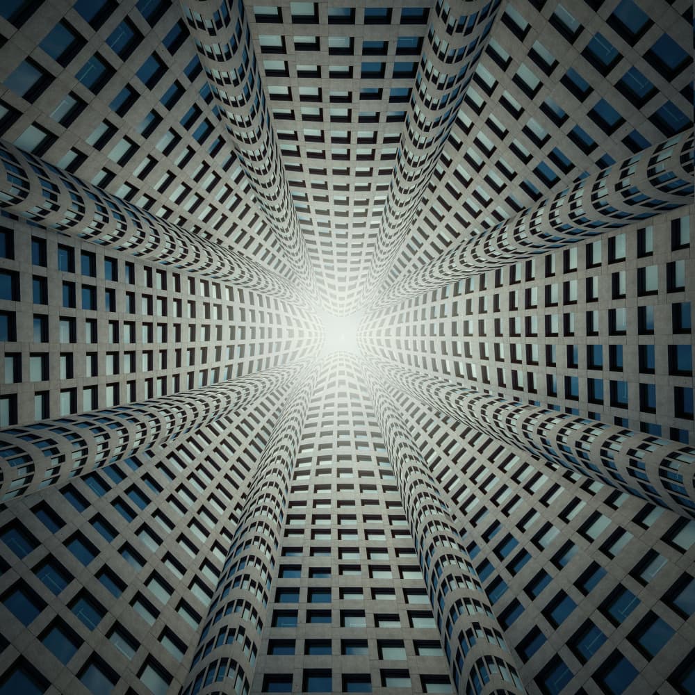Geometric Building Vortex by Margit Lisa Pinggera — canvas wall art