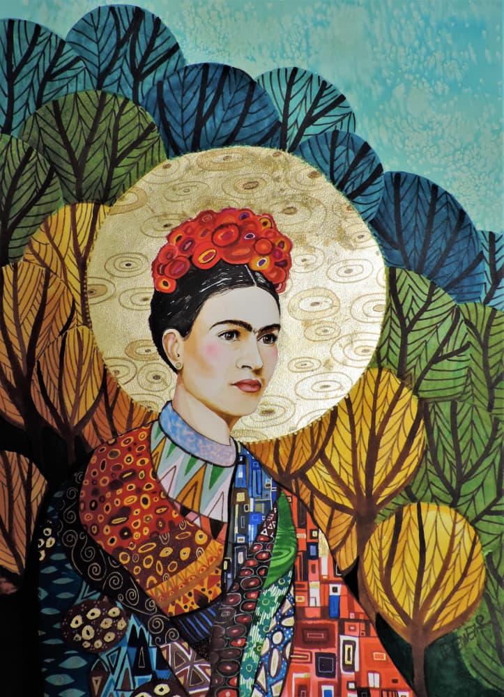 Frida Loves Klimt by Sylvie Demers — canvas wall art