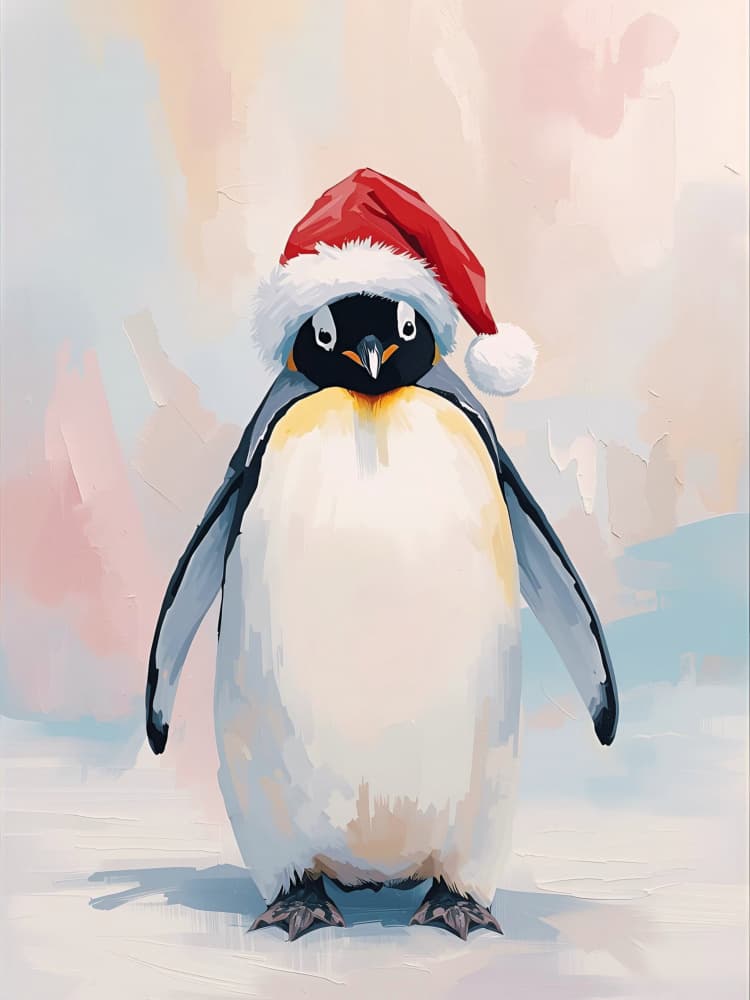 Christmas Penguin by Ohkimiko — canvas wall art