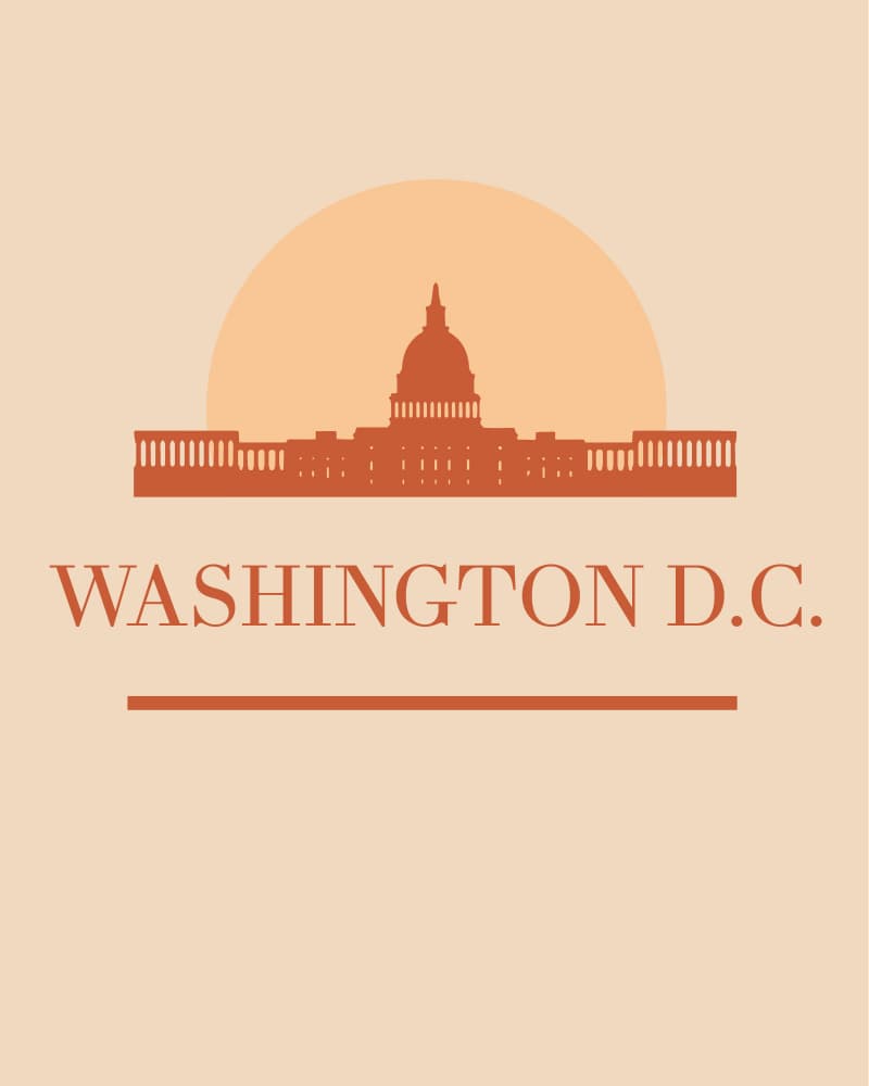 Washington D.C. Capitol Silhouette by Emiliano Deificus — canvas wall art