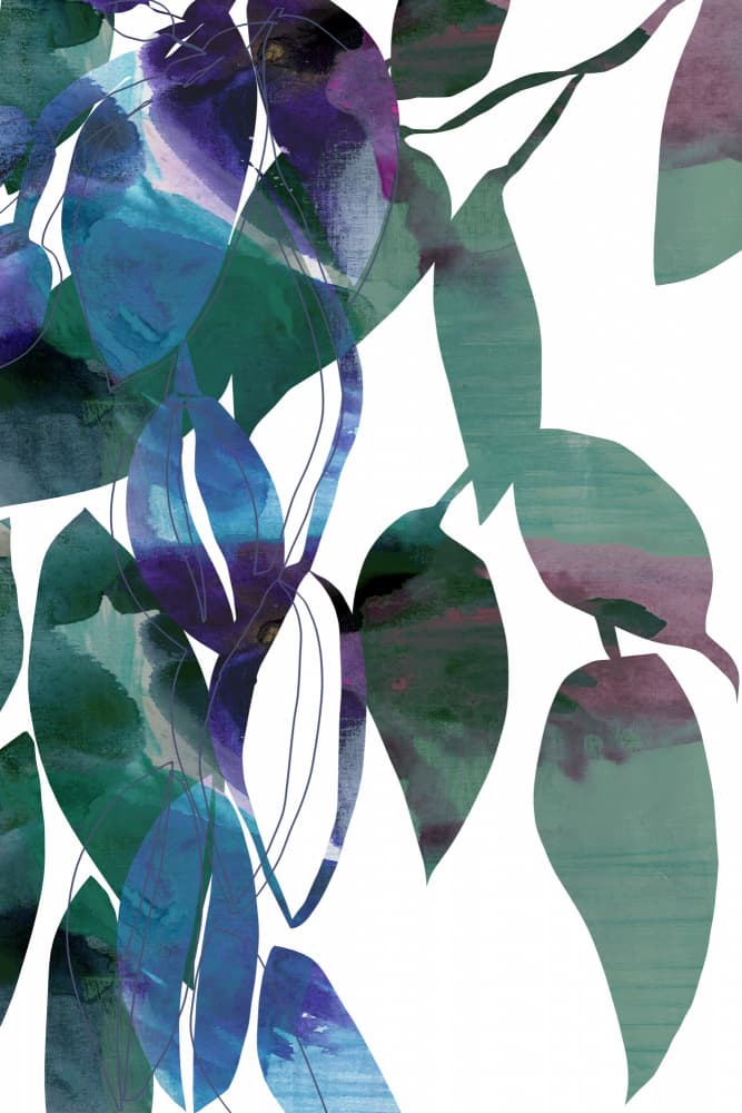 Layered Botanical Blues by cartissi — canvas wall art