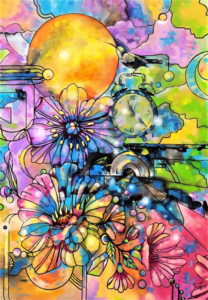 Vibrant Floral Dream by Anda Bieza — canvas wall art