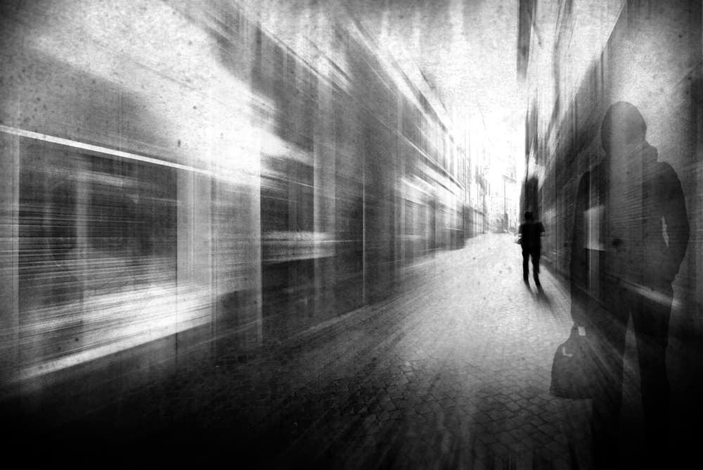 Urban Shadow Walker by Nicodemo Quaglia — canvas wall art