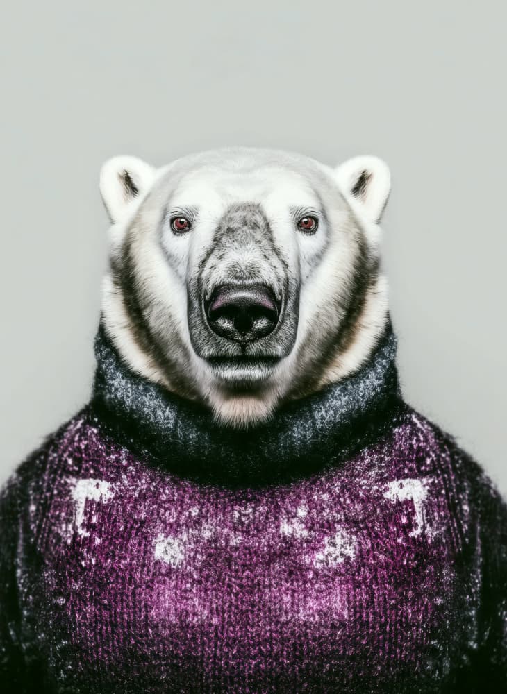 Stylish Polar Bear Sweater by Justyna Jaszke — canvas wall art