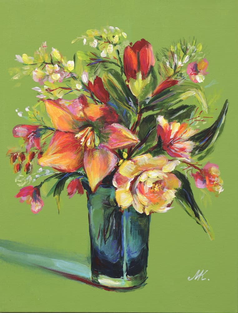 Colorful Floral Bouquet by Marina Kozyr — canvas wall art