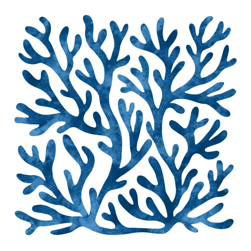 Deep Blue Coral by EMELIEmaria — canvas wall art