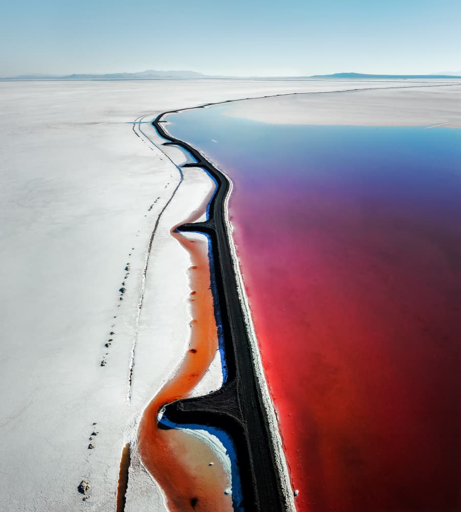 Pink Salt Lake Road by Shenshen Dou — canvas wall art