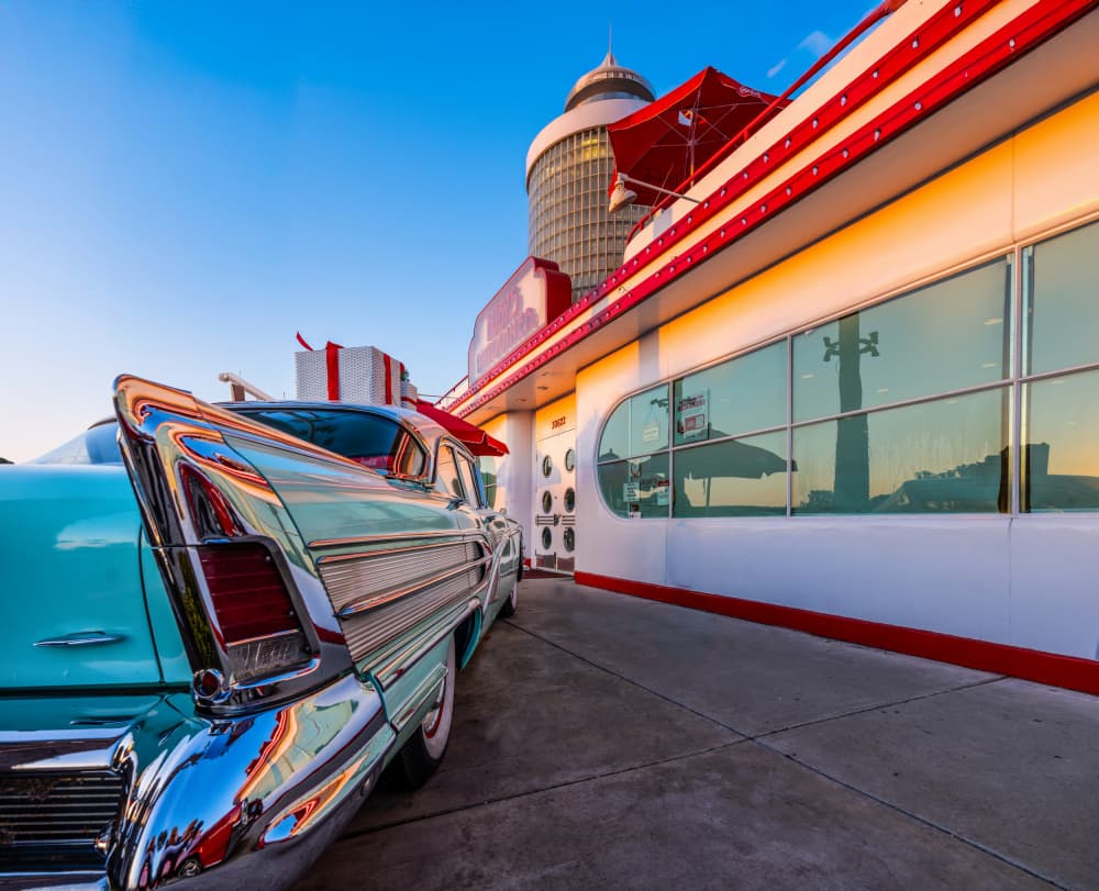 Classic Diner Car by Sam SDFMedia — canvas wall art