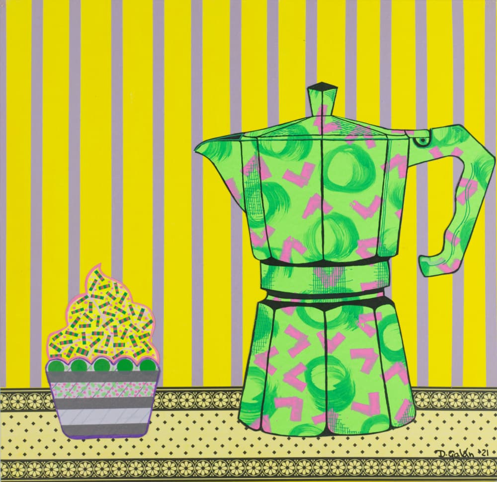 Pop Art Coffee Cupcake by David Galan — canvas wall art