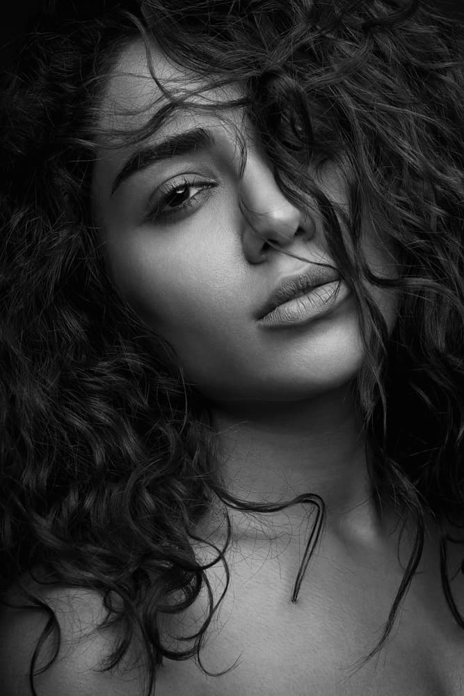 Sensual Curly Portrait by Mehdi Mokhtari — canvas wall art