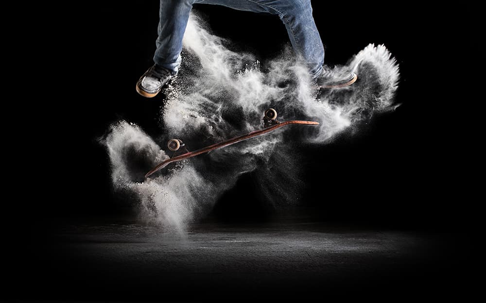 Skateboard Dust Jump by Marco Petracci — canvas wall art