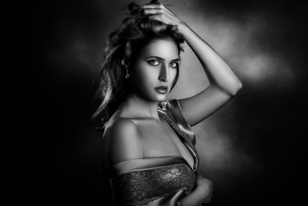 Intense Black White Gaze by Peppe Tambè — canvas wall art
