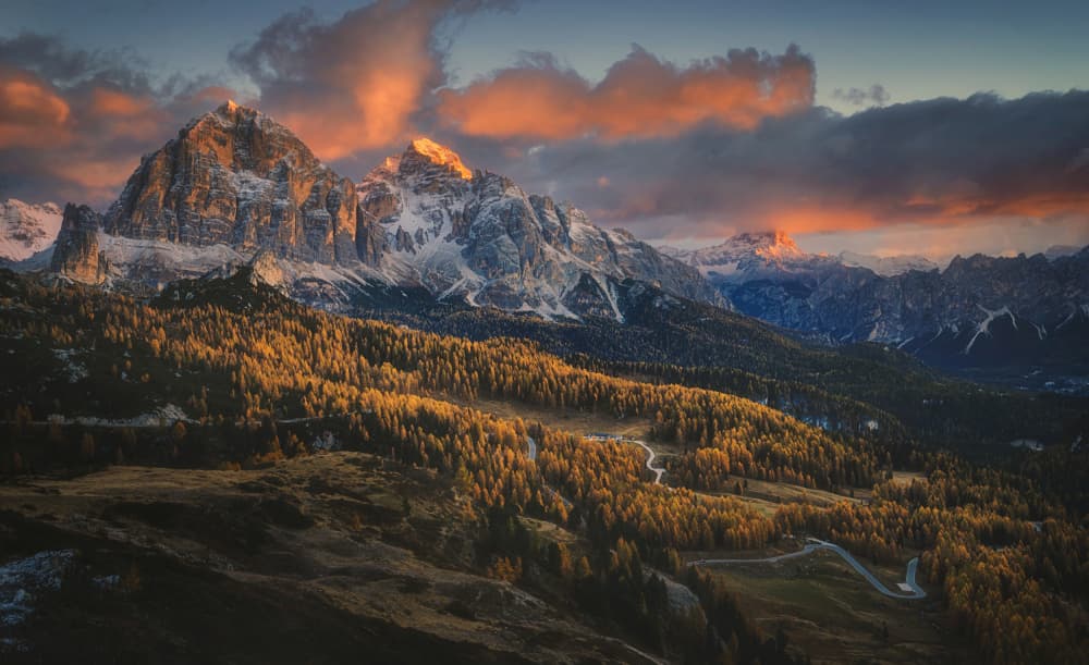 Golden Autumn Peaks by Lydia Jacobs — canvas wall art