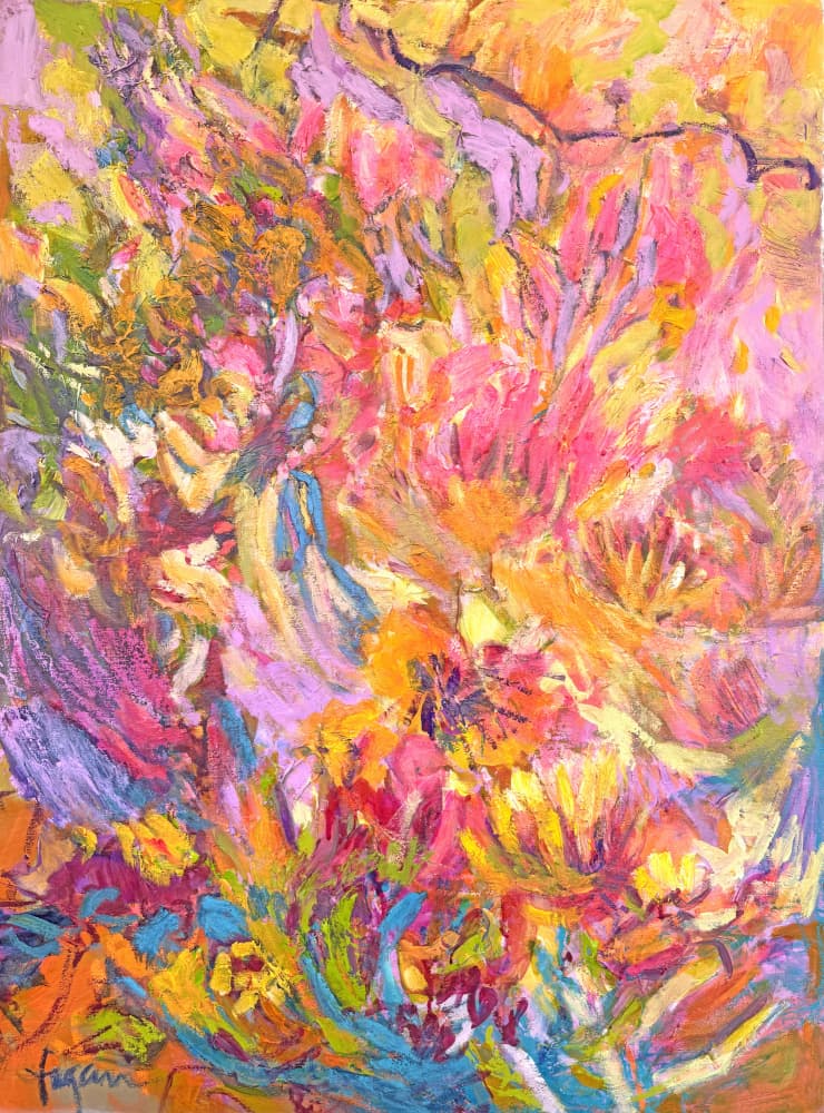 Vibrant Abstract Flowers by Dorothy Fagan — canvas wall art