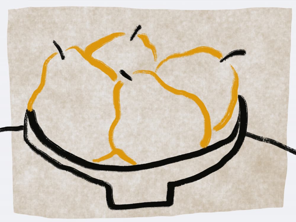 Yellow Pears Still Life by Little Dean — canvas wall art