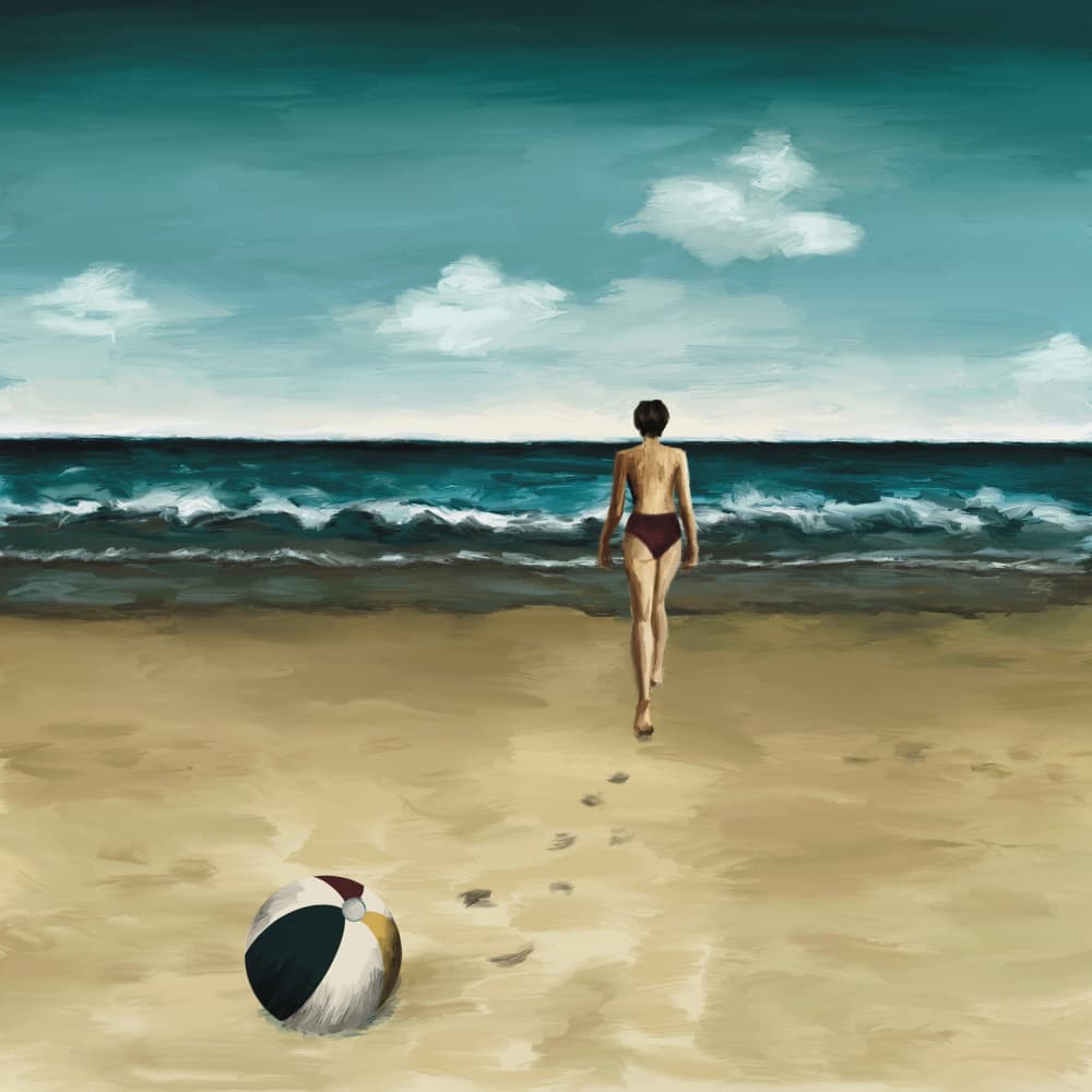 Summer Beach Walk by Philippine Bouchez — canvas wall art