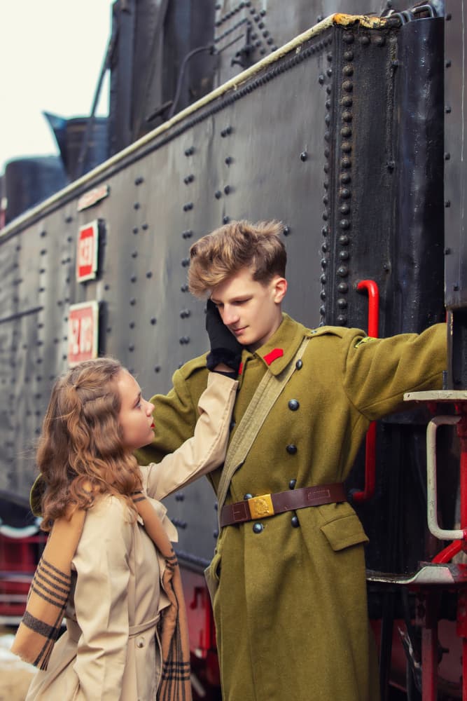 Soldier And Girl Farewell by Mihai Bogdan R — canvas wall art