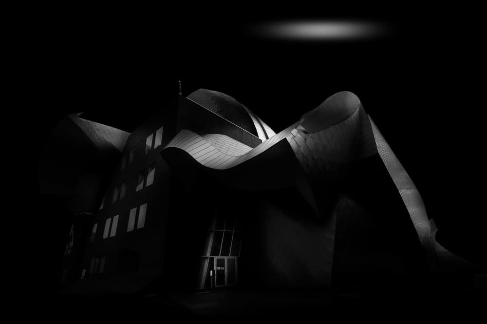 Dramatic Curved Architecture by Emma Zhao — canvas wall art