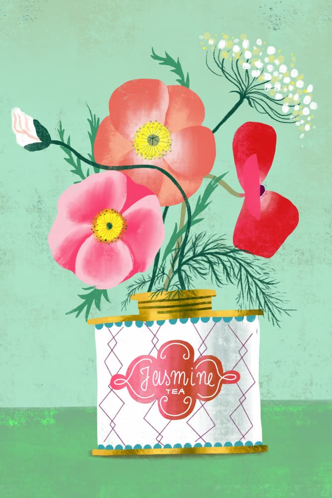Jasmine Tea Poppies by uta krogmann — canvas wall art