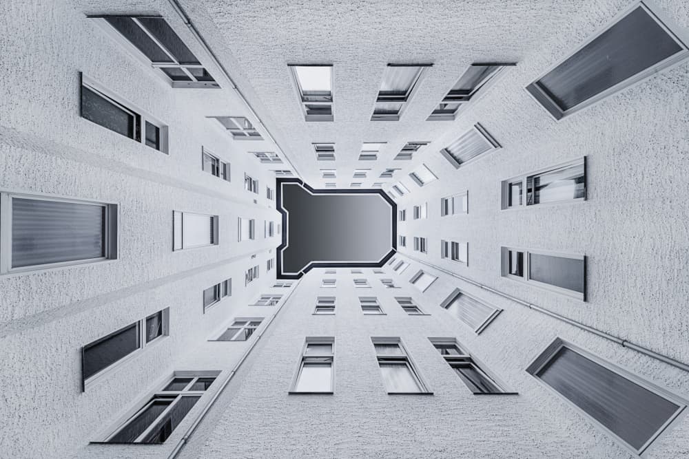 Urban Geometry Upward by fotomarion — canvas wall art