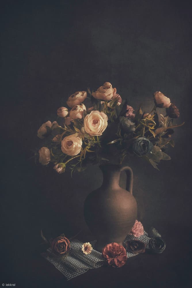 Moody Flower Vase by Cicek Kiral — canvas wall art