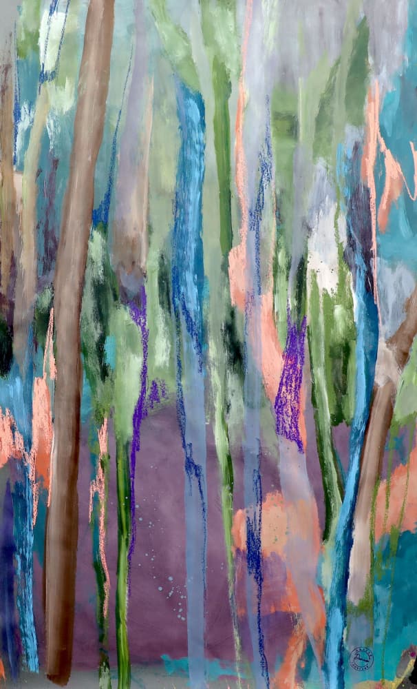 Vibrant Woodland Streaks by POOVI ART — canvas wall art