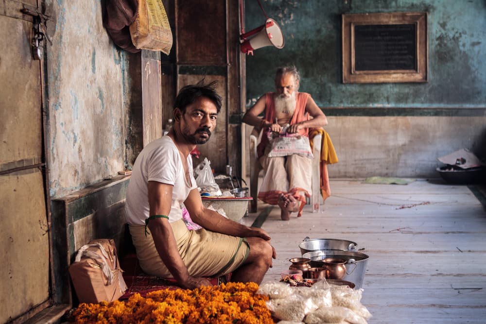 Indian Temple Life by S. Amer — canvas wall art