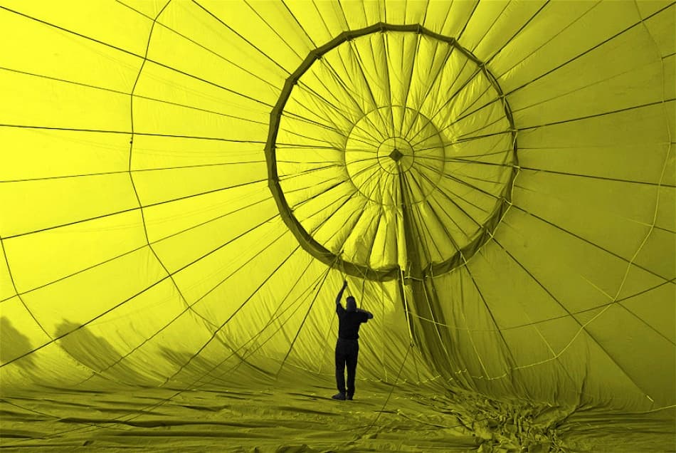 Inside the Yellow Balloon by Izidor Gasperlin — canvas wall art