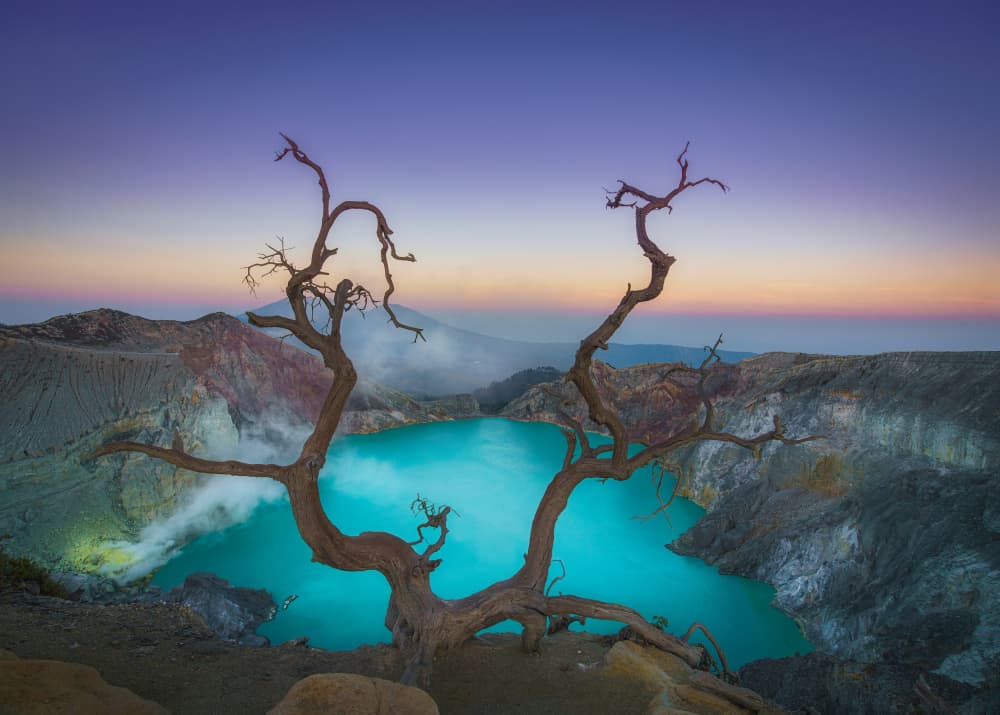 Twilight Volcanic Lake by Eugenio Pastor Benjumeda — canvas wall art