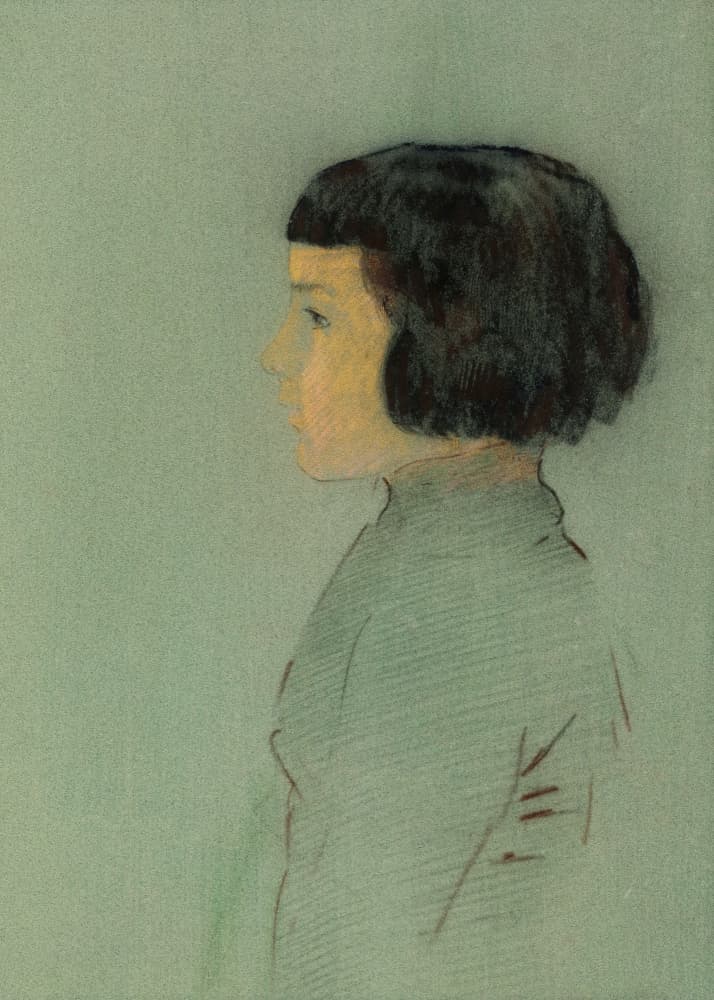 Young Woman In Profile by Odilon Redon — canvas wall art