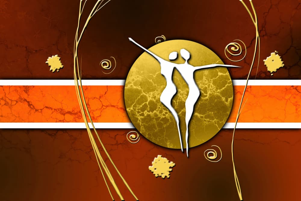 Golden Connection Dance by Rafal Kulik — canvas wall art