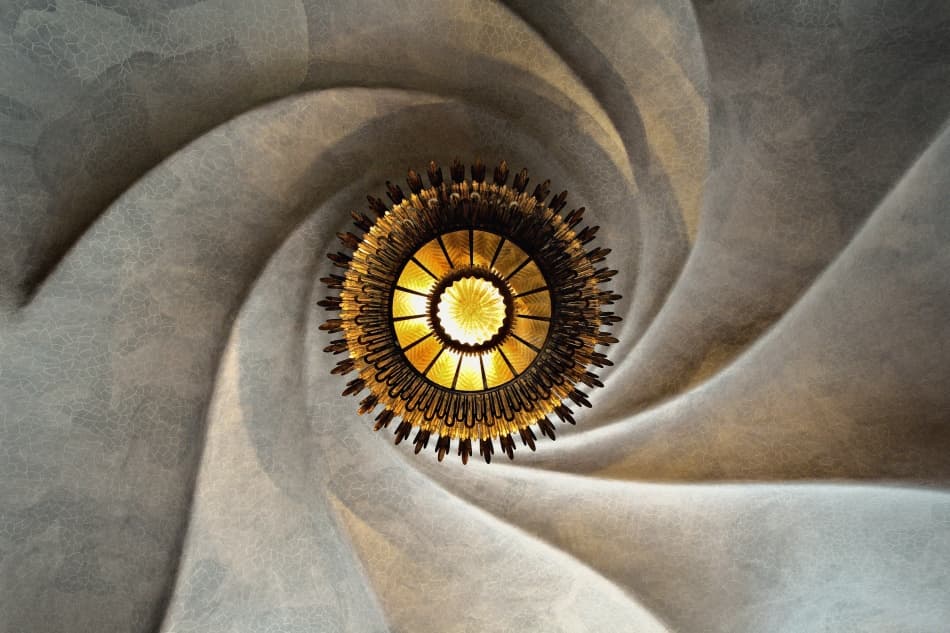 Golden Spiral Chandelier by Hiroaki Koga — canvas wall art