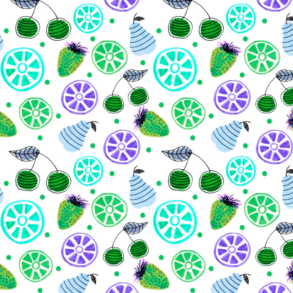 Playful Summer Fruits by Michele Channell — canvas wall art
