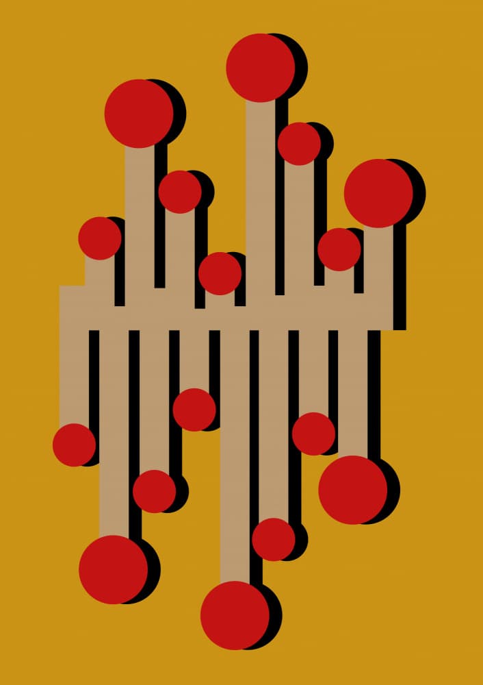 Geometric Red Circles