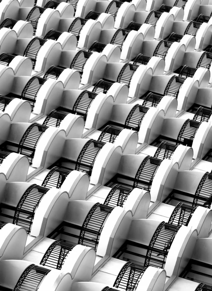 Geometric Balcony Repetition by Robin Wechsler — canvas wall art