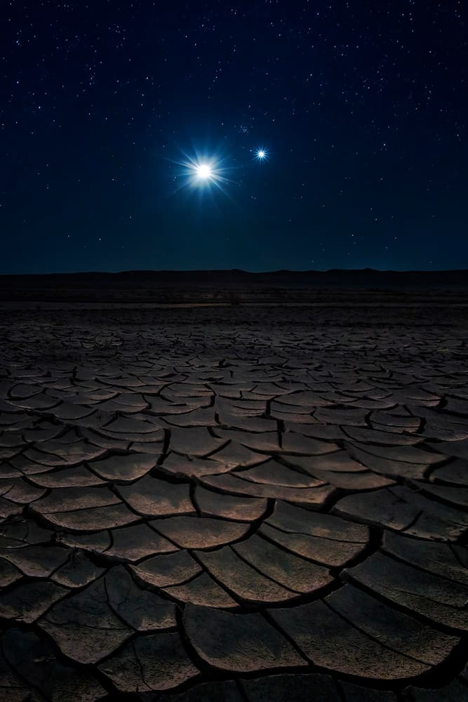 Cracked Earth Night Sky by Hua Zhu — canvas wall art